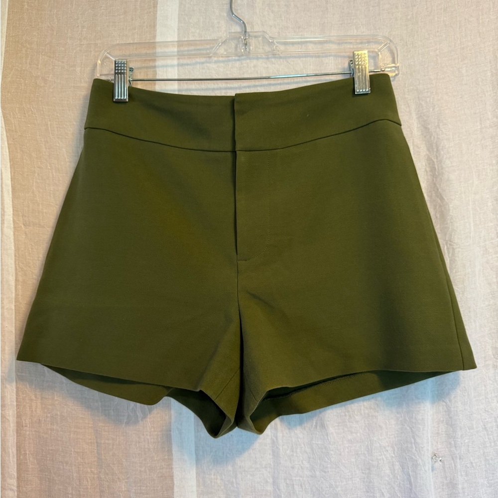 Alice + Olivia Olive High-Waist Tailored Shorts Size 4